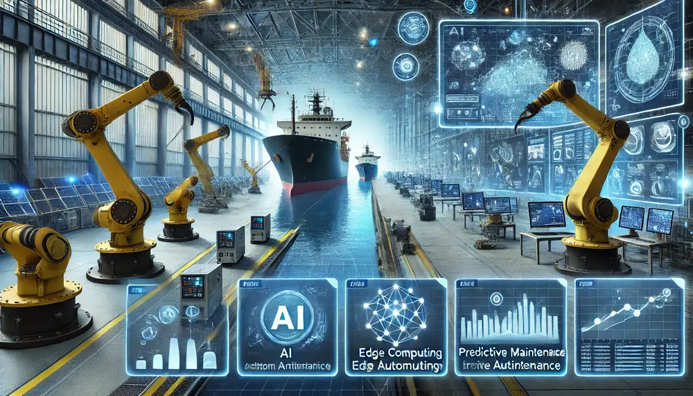 Illustration of Marine shipyard utilizing AI and Edge computing