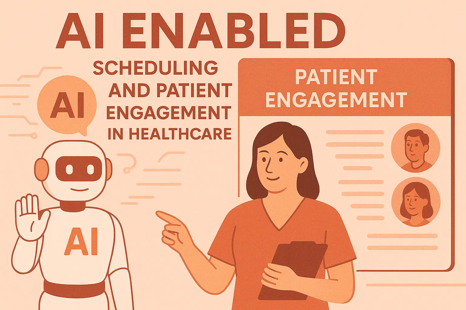 Illustration of AI in healthcare scheduling and CRM